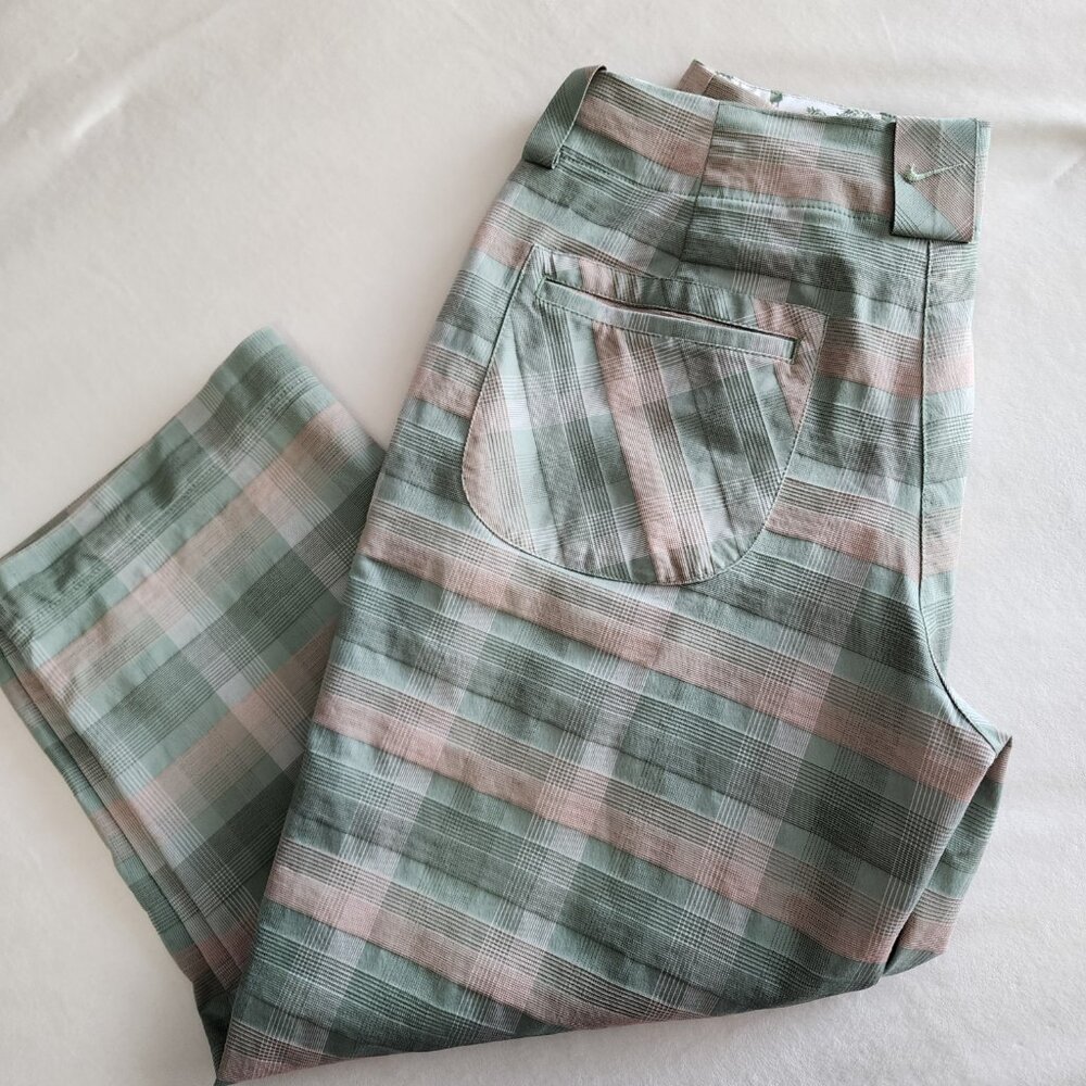 Nike Golf Plaid Tour Performance Pants Pink Green 8